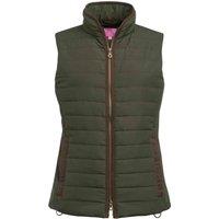 Brook Taverner Women's Madison Quilted Gilet in Dark Olive | Size: XS
