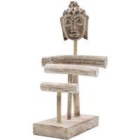KDMD Women's Three Branch & Buddha Stand - Whitewash in White