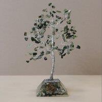 KDMD Gemstone Tree with Organite Base - 160 Stone - Moss Agate in Green