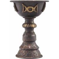 KDMD Antique Copper Ritual Goblet with Triple Moon 8x13cm in Black | Size: 8x13 cm