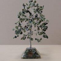 KDMD Gemstone Tree with Organite Base - 320 Stone - Moss Agate in Green