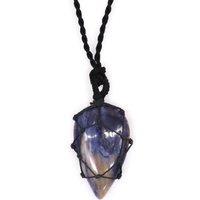 KDMD Women's Laced Gemstone Teardrop Pendant - Sodalite in Blue