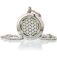 KDMD Women's Aromatherapy Diffuser Necklace - Flower of Life 25mm in Green