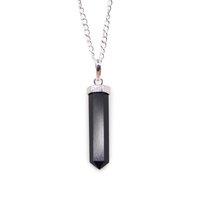 KDMD Women's Gemstone Classic Point Pendant - Black Agate