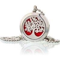 KDMD Women's Aromatherapy Diffuser Necklace - Tree of Life 25mm in Red