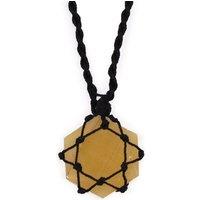 KDMD Women's Laced Gemstone Hexagon Pendant - Yellow Quartz