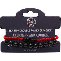 KDMD Women's Gemstone Double Power Bracelets- Black Agate