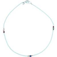 KDMD Women's Nepalese Extra Fine Gem Necklace - Pearl & Cut Beads in Blue