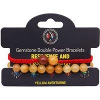 KDMD Women's Gemstone Double Power Bracelets- Yellow Aventurine