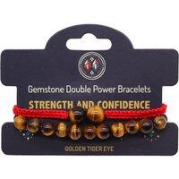 KDMD Women's Gemstone Double Power Bracelets- Tiger Eye in Brown