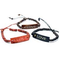 KDMD Women's Coco Slogan Bracelets - #Love - (Set of 6)