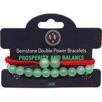 KDMD Women's Gemstone Double Power Bracelets- Jade in Green