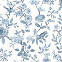 Fine Dcor Eleanor Floral Wallpaper in Blue