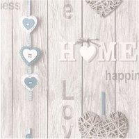 Fine Dcor Love Your Home Wallpaper in Mid Blue