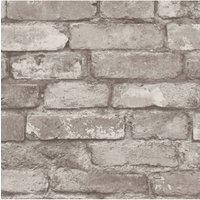 Fine Dcor Brick Wallpaper in Silver