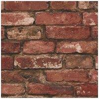 Fine Dcor Brick Wallpaper in Red