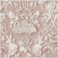 Fine Dcor 3D Woodland Wallpaper in Pink