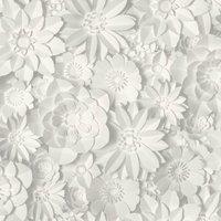 Fine Dcor Diions Floral Wallpaper in White