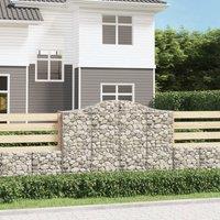 Berkfield Home Arched Gabion Baskets 8 pcs 200x50x140/160 cm Galvanised Iron in Silver