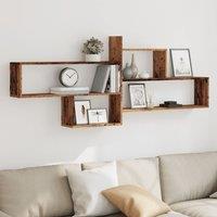 Berkfield Home Wall Shelf Old Wood 167.5x18x68 cm Engineered Wood in Brown