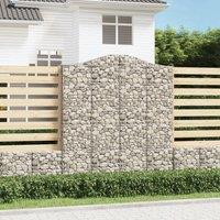 Arched Gabion Baskets 2 pcs 200x50x220/240 cm Galvanised Iron