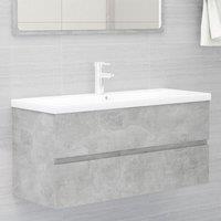Berkfield Home Sink Cabinet with Built-in Basin Concrete Grey Engineered Wood