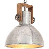 Industrial Hanging Lamp 25 W Silver Round 30 cm E27