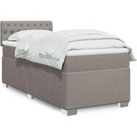 Berkfield Home Box Spring Bed with Mattress Taupe 90x200 cm Fabric