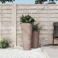 Planter with Removable Inner Mocha 18/45 L PP Grooved Look