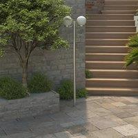 Berkfield Home Garden Lamp Post 2 Lamps 220 cm in White