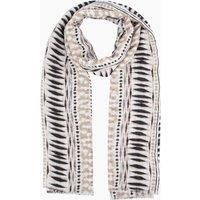 Sarta Women's Madeline Lightweight Scarf - Neutral, Boho Geometric in Natural