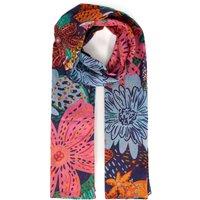 Sarta Women's Amara Jungle Floral Print Lightweight Cotton Scarf in Blue
