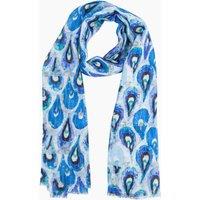 Sarta Women's Adler Lightweight Scarf - Blue/Gold, Teardrop in Blue