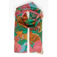 Sarta Women's Amara Jungle Floral Print Lightweight Cotton Scarf in Green