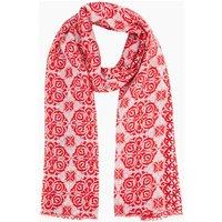 Sarta Women's Marcie Lightweight Scarf - Red, Floral Mosaic in Red