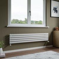 Agadon Neo Horizontal Oval Tube Designer Radiator in White | Size: 236mm x 1800mm
