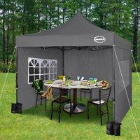 MCC Direct Maximus 3 x 3m Heavy Duty Pop up Gazebo With Removable Sides in Grey