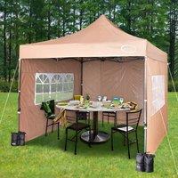 MCC Direct Maximus 3 x 3m Heavy Duty Pop up Gazebo With Removable Sides in Beige