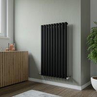 Agadon Neo Oval Tube Designer Radiator in Black | Size: 1200mm x 410mm