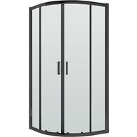 Balterley Quadrant Toughened Safety Glass Shower Enclosure Black 6mm 900mm