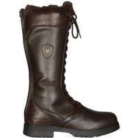 Moretta Women's Nola Leather Lace Up Standard Country Boots in Brown | Size: 5