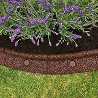 Primrose Flexiborder Garden Edging for Lawns Border Edge Piece in Brown | Size: 10 Pack