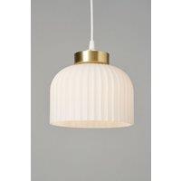 BHS Lighting Binita Ribbed Glass Flush Ceiling Light in Metallic Gold
