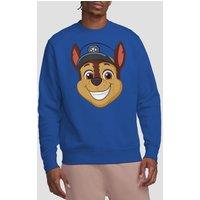 Paw Patrol Men's Chase Grin Crew Sweatshirt, Royal Blue | Size: Small
