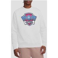 Paw Patrol Men's Mother'S Day Mom Patrol Badge Unisex Crew Sweatshirt, White | Size: Large