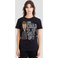 Beavis and Butthead Women's MTV Could You Like Shut Up? T-Shirt, Black | Size: Large