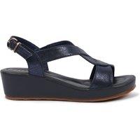 Paradox London Women's Vesper Comfort Wedge Sandals in Navy | Size: 6