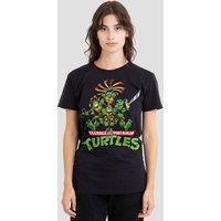 Teenage Mutant Ninja Turtles Women's Tmnt Manga Turtles T-Shirt, Black | Size: Large