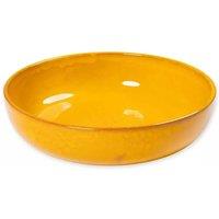 Verano Spanish Ceramics Selena Glazed Hand Dipped Kitchen Dining Large Bowl (Diam) 30cm in Orange