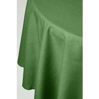 Homescapes Plain Cotton Round Tablecloth, 178 cm in Dark Green
